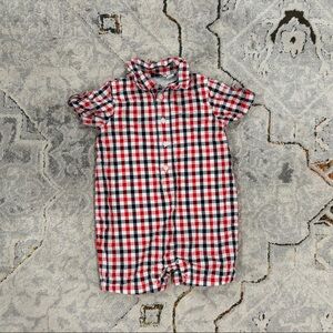 Janie and Jack plaid summer romper, 6-12 months